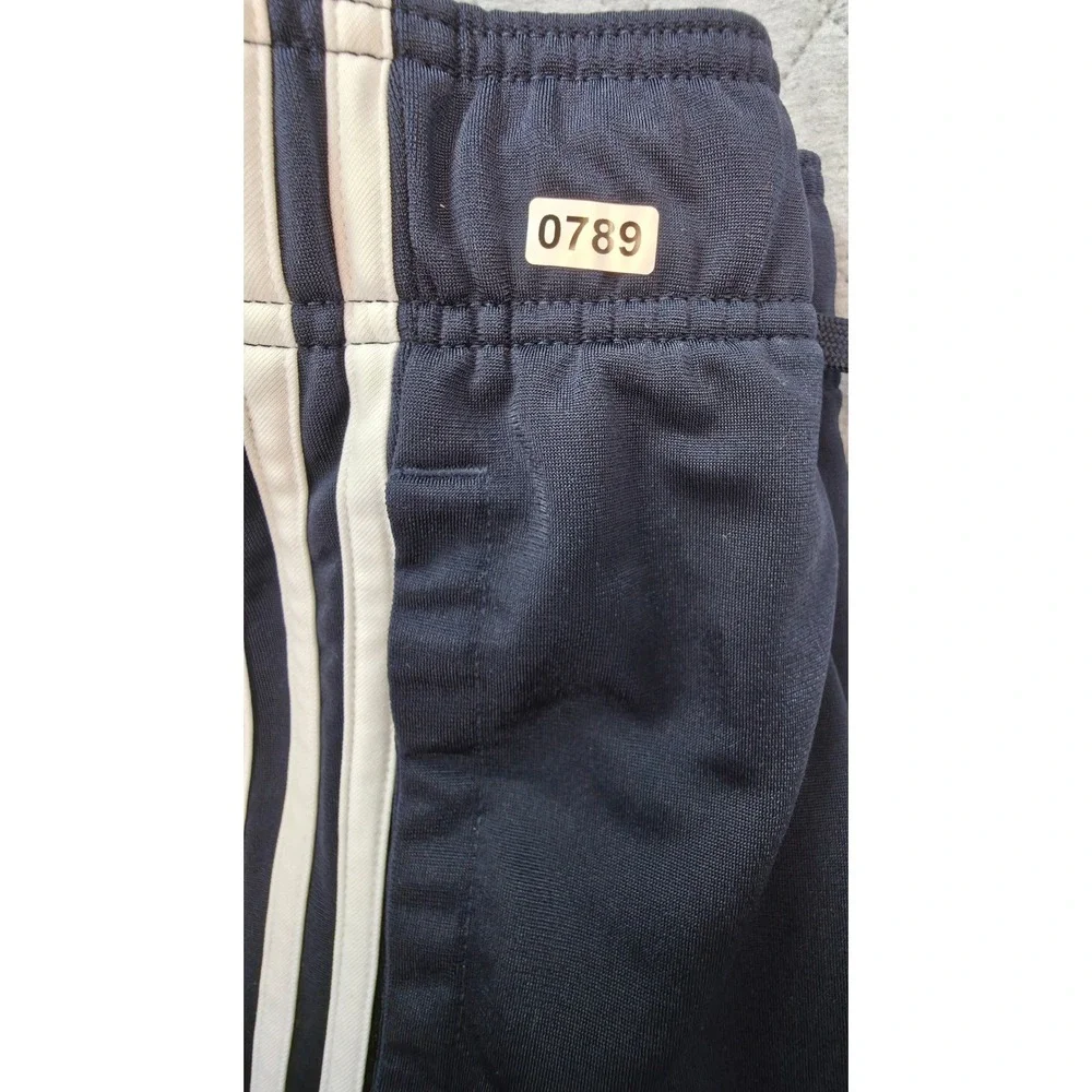 Adidas Track Pants Mens L Navy Blue Primegreen 3-Stripe Joggers Excellent